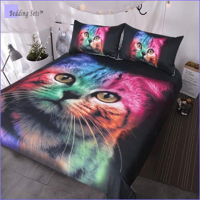 Bedding Set tête Cat multicolore - couettedouillette