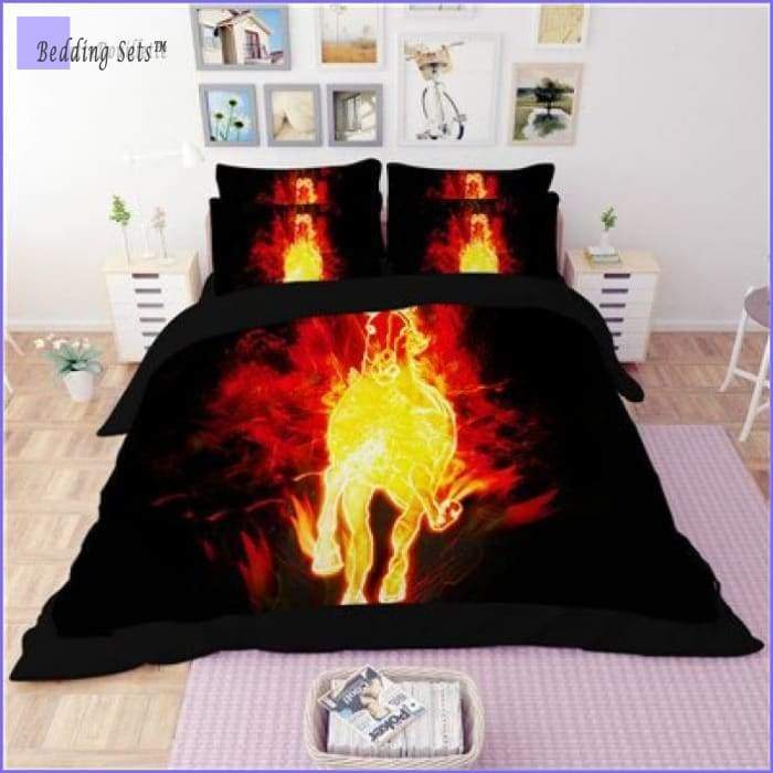 Horse Bedding Set - On Fire - Bedding-Sets™