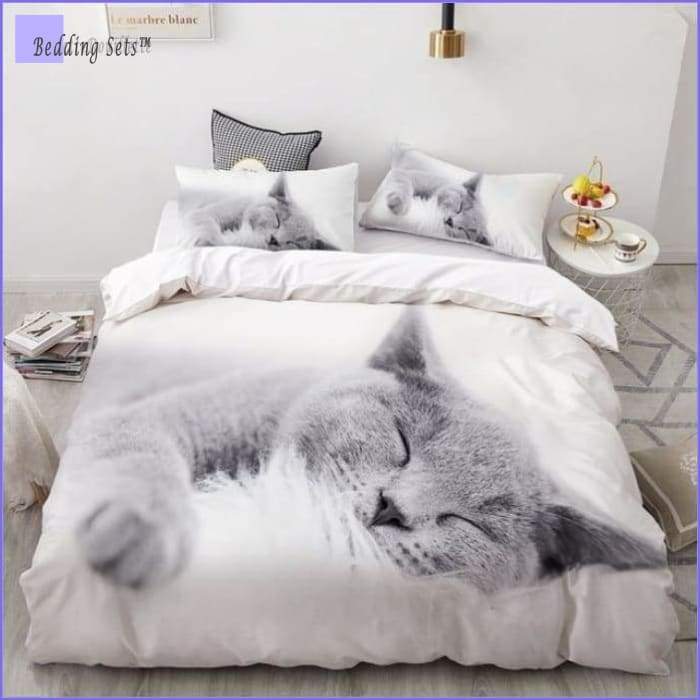 3D printed Cat Bedding Set - Grey - Bedding-Sets™