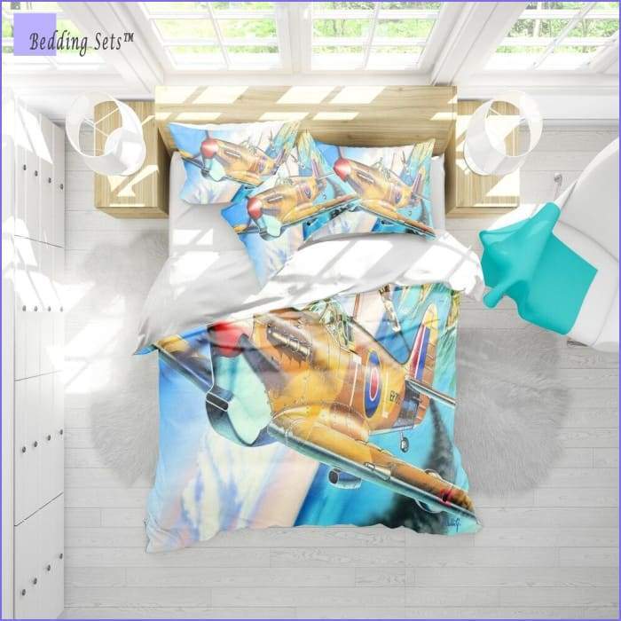 Airplane Bedding Set - SpitFire - Bedding-Sets™