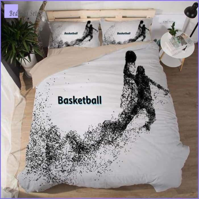 Basketball Bedding Set - Black & White Dunk - Bedding-Sets™