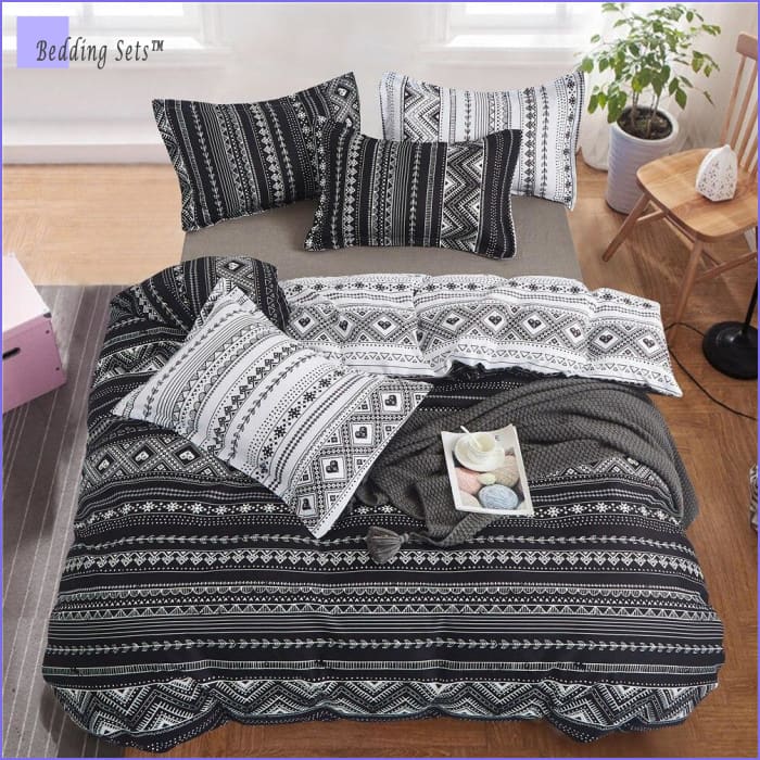 Black and White Hippie Bedding - Bedding-Sets™