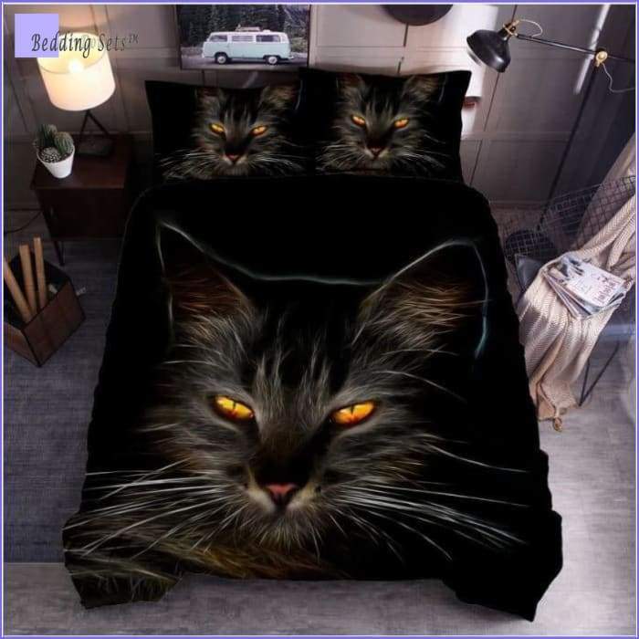 Black Cat Bedding - Drawing