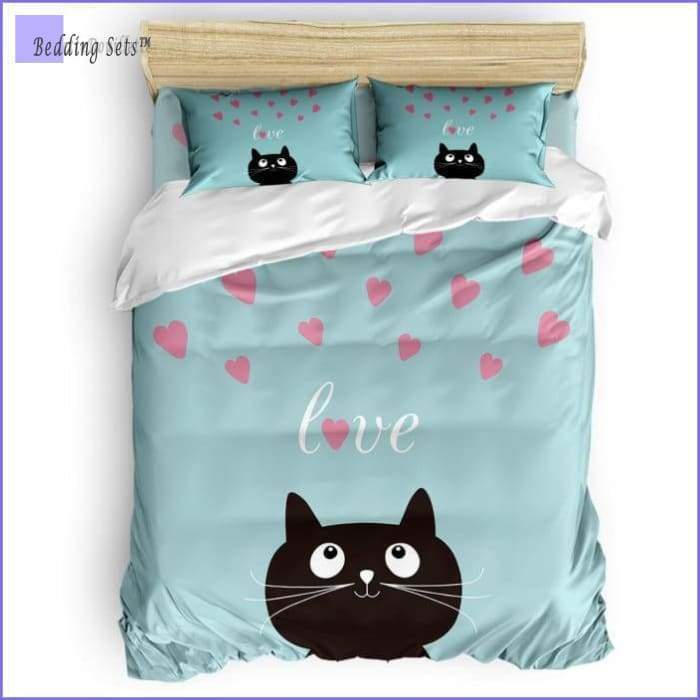 Black Cat Bedding Set - Love - Bedding-Sets™