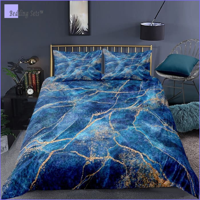 Blue Marble Comforter Set