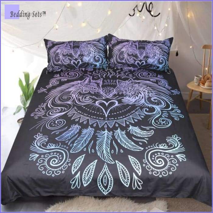 Boho Bedding Set - Tantric  Wolf