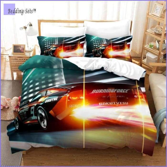 Race car cheap bed set