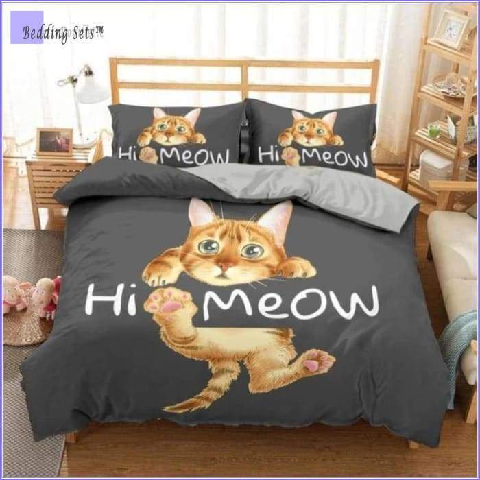 Cat Bedding Set - Hi Meow - Bedding-Sets™