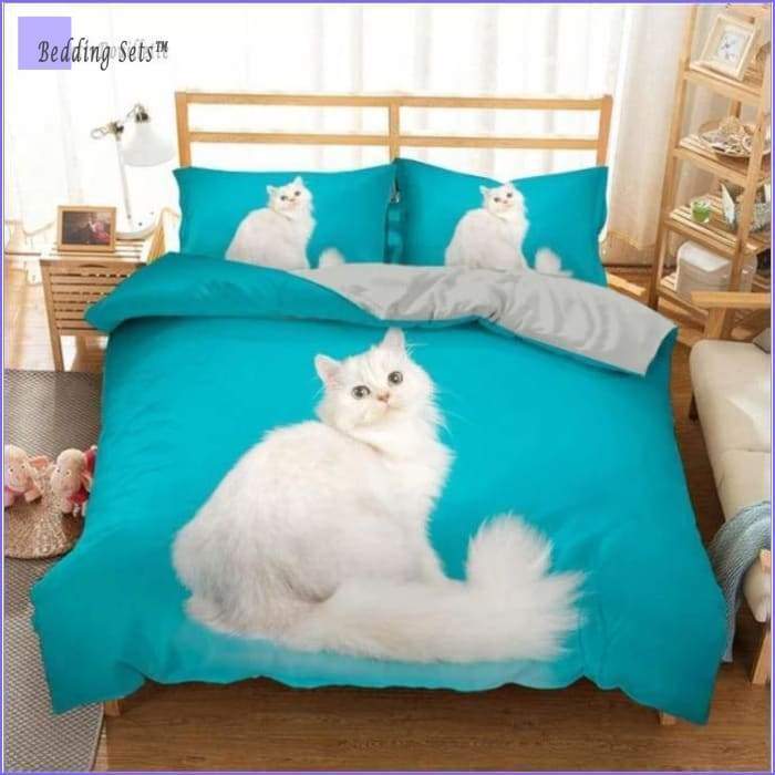 Cat Bedding Set - Sky Blue - Bedding-Sets™