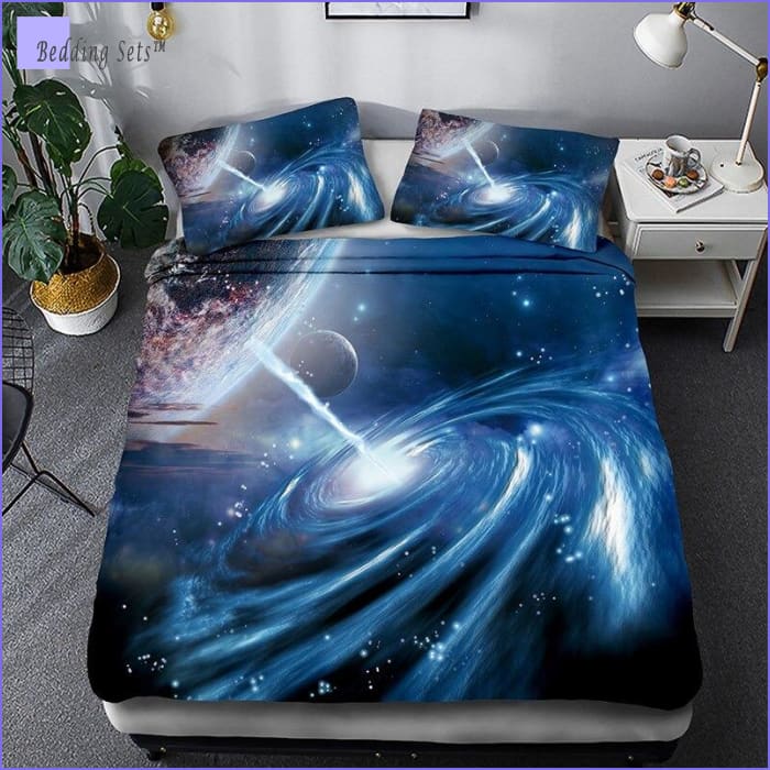 Dark Blue Galaxy Bedding Set