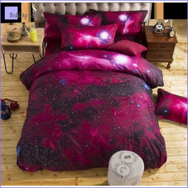 Dark Pink Galaxy Bedding Set - Bedding-Sets™