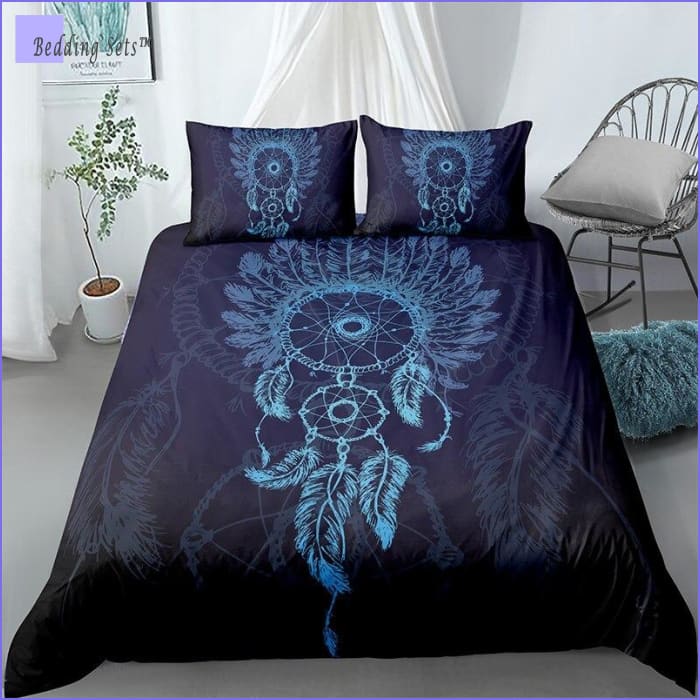 Deep Blue Dream Catcher Bedding