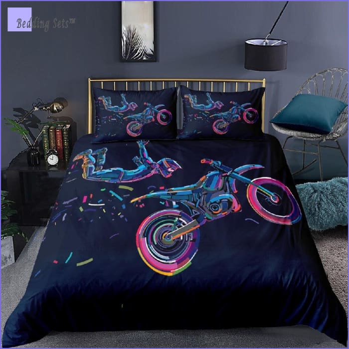Dirt Bike Bedding - Neon - Bedding-Sets™
