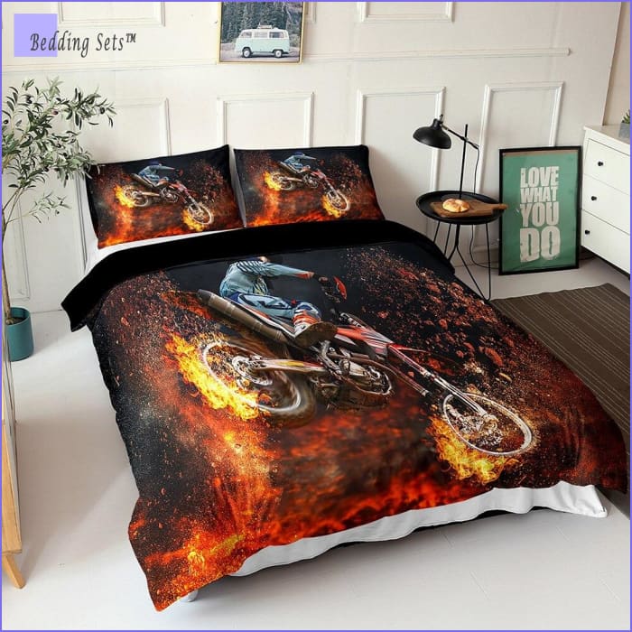 Dirt Bike Bedding - On Fire - Bedding-Sets™