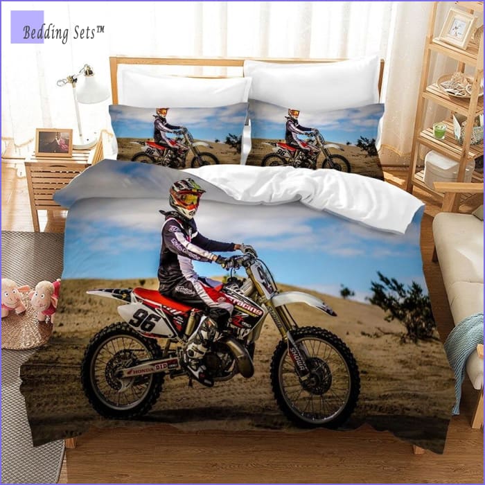 Dirt Bike Ausgestattet Blatt für Jungen Motocross Racer Bettlaken Set Tiefe  Tasche Motorrad Bettwäsche für Teen