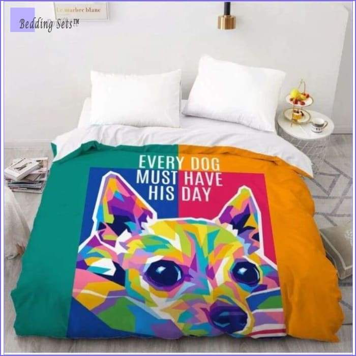 Dog Bedding Set - Multicolored Chihuahua - Bedding-Sets™