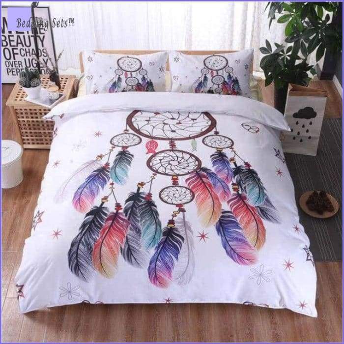 Dreamcatcher & Feathers Bedding Set - Drawing - 