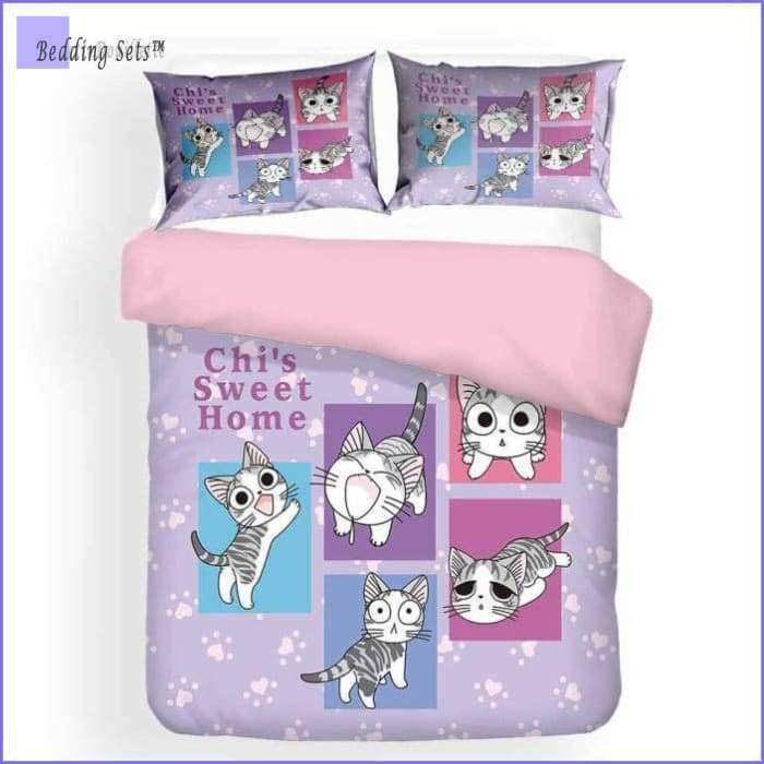 Girly Kitty Cat Bedding Set - Manga - Bedding-Sets™