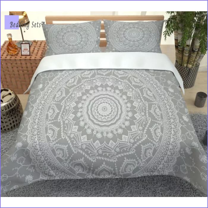 Gray Mandala Comforter - Bedding-Sets™