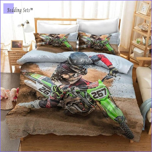 Green Dirt Bike Bedding set Bedding Sets