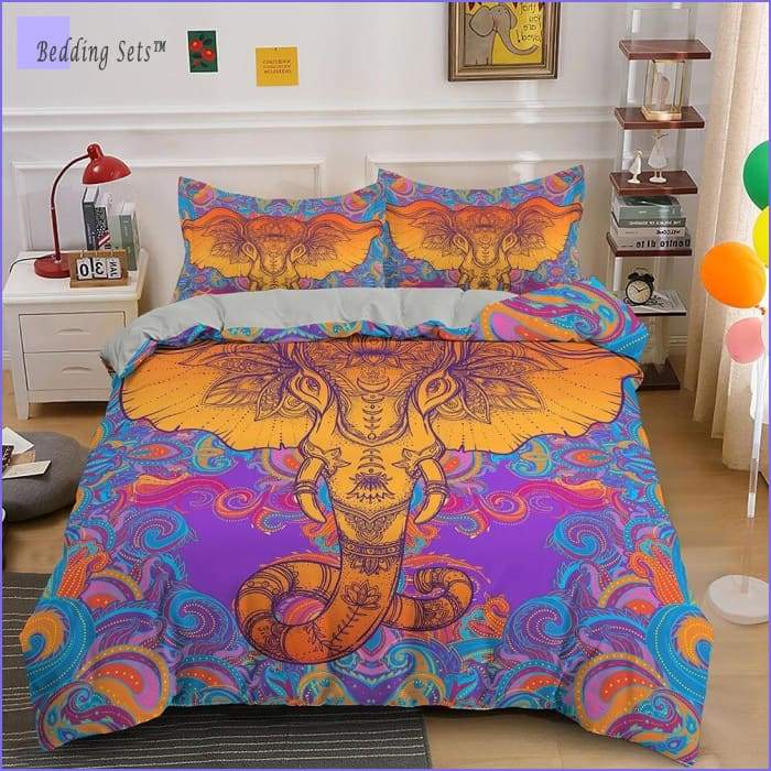Hippie Bed Set - Psychedelic Elephant - Bedding-Sets™