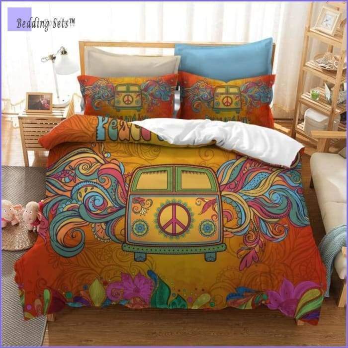 Hippie Bedding Set - Psychedelic Van - Bedding-Store™