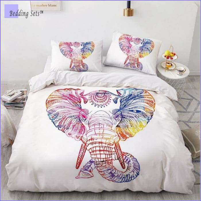 Hippie Bed Set - Rainbow Elephant - Bedding-Sets™