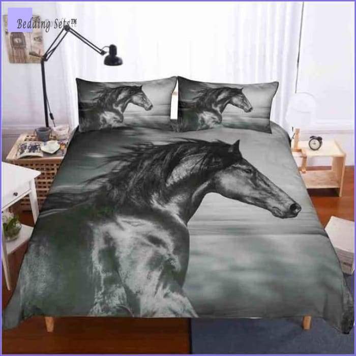 Horse Bedding Set - Grey