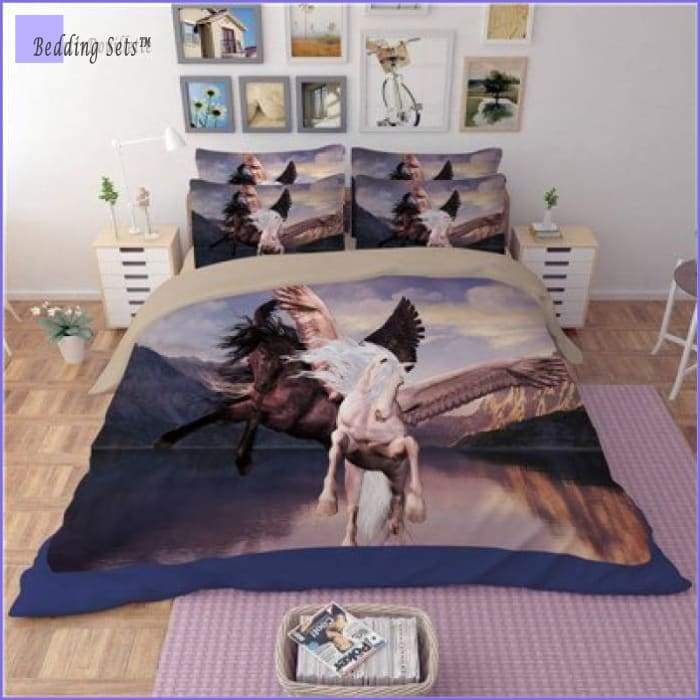 Horses Bedding Set Blacks & Whites