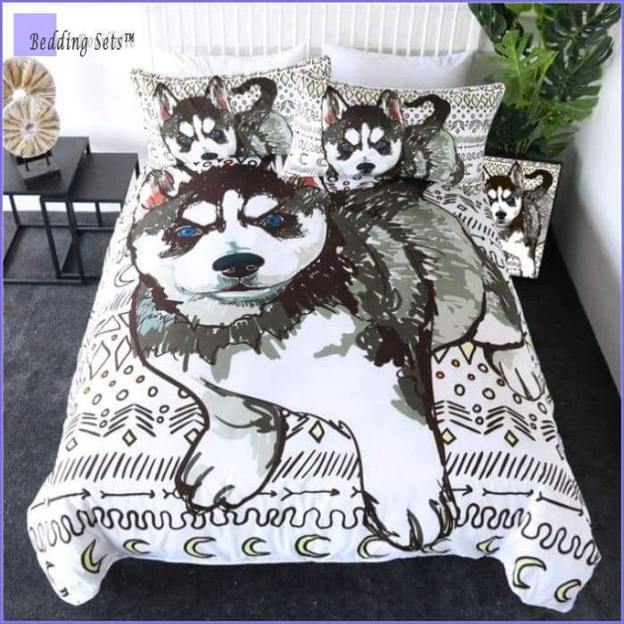 Husky Bedding Set - Black & White - Bedding-Sets™