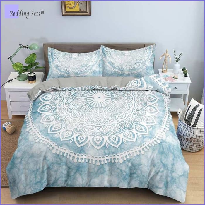 Mandala Bedding - Sky Blue Lotus - Bedding-Sets™