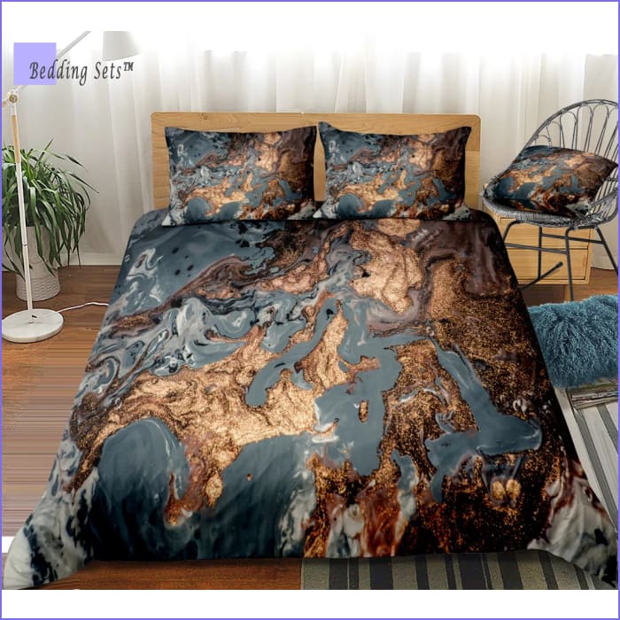 Marble Bed Set - Copper - Bedding-Sets™