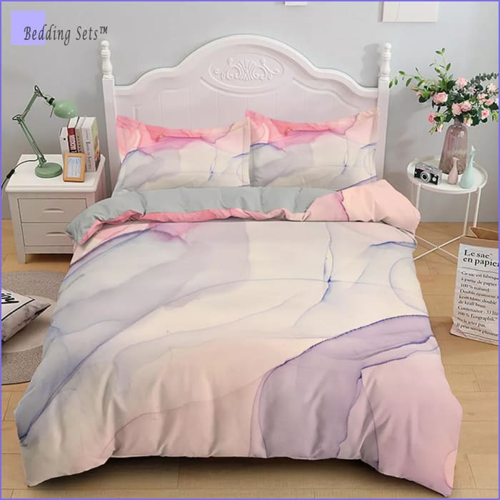 Pink Marble Comforter Set