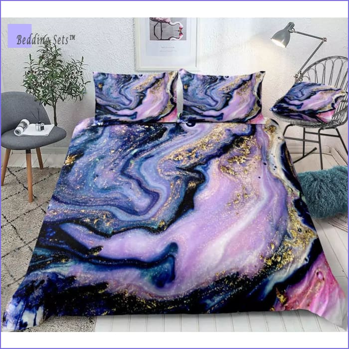 Purple Marble Comforter Set
