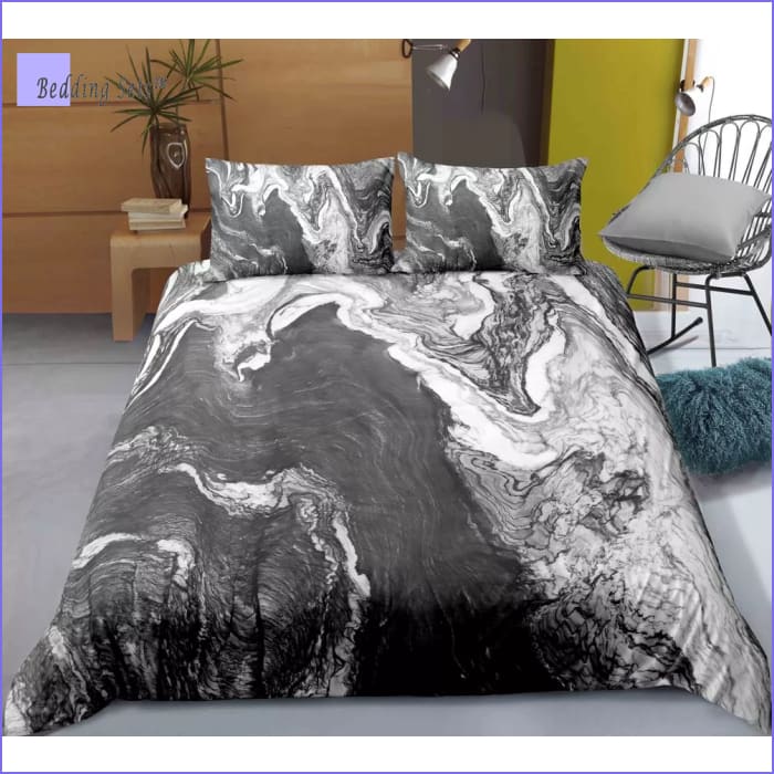 Black and White Marble Comforter Set
