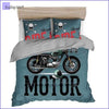 Motorcycle Bedding Set - Blue - Bedding-Sets™