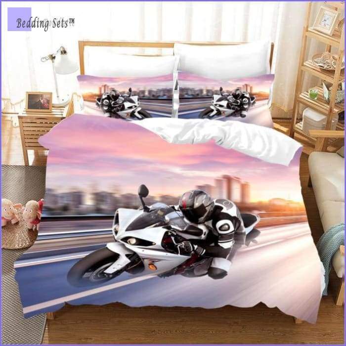 Motorcycle Bedding Set - Race Driver - Bedding-Sets™