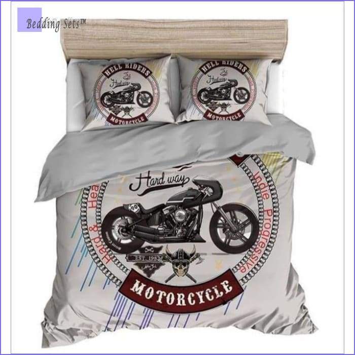 Motorcycle Bedding Set - Vintage Custom - Bedding-Sets™