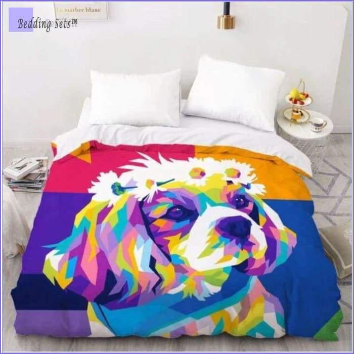 Multicolored Poodle Bedding Set - Bedding-Sets™