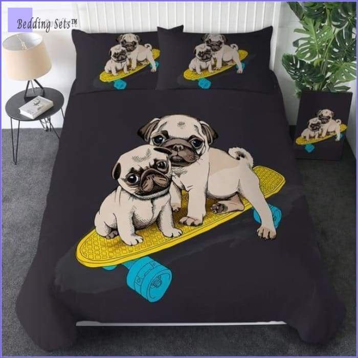 Pug Bedding Set - Skateboard