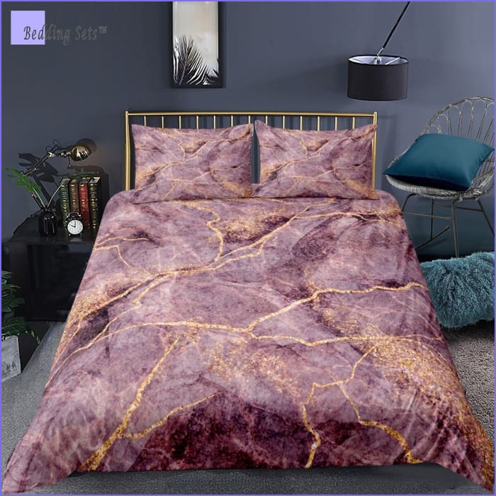 Rose Gold Marble Comforter Set