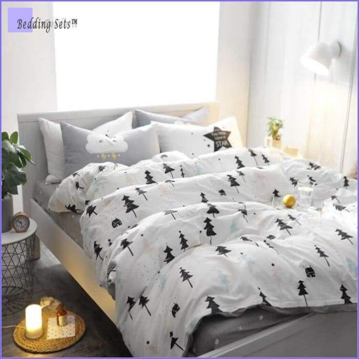 Scandinavian Bedding - White Forest