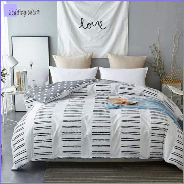 Bedding Set Blanche avec motif - Bedding-Store™