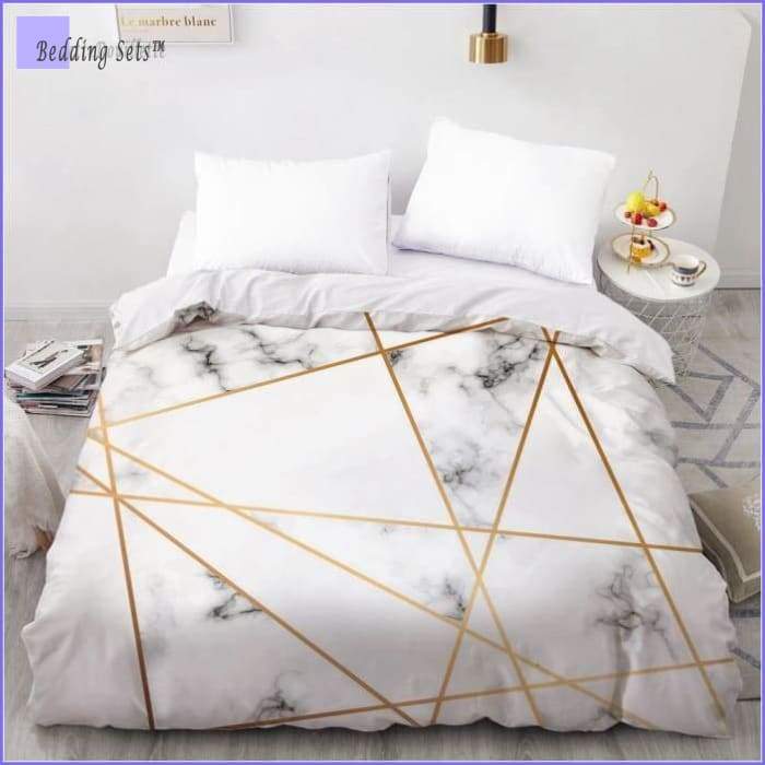 White & Gold Marble Bedding Set - Bedding-Store™